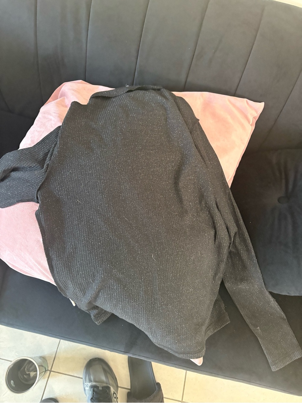 Mystree Black Shimmer Crew Neck Sweater